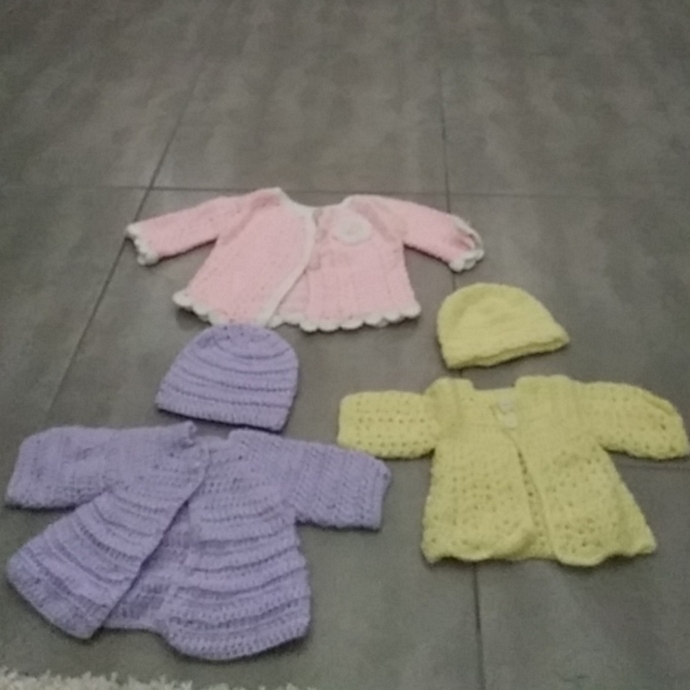 Hand knitted infant wear